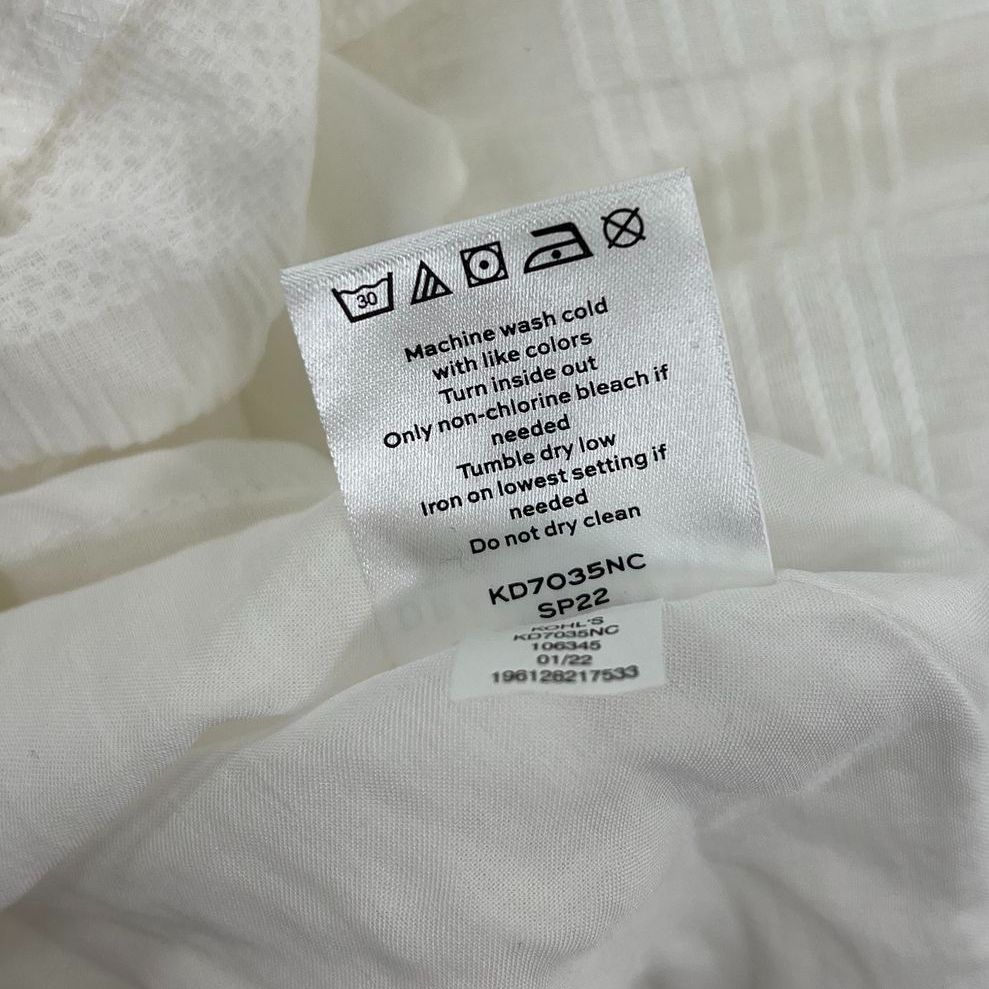 NWT Women's Draper James White Cotton Blend Wrap Dress Knee Length - Size XS