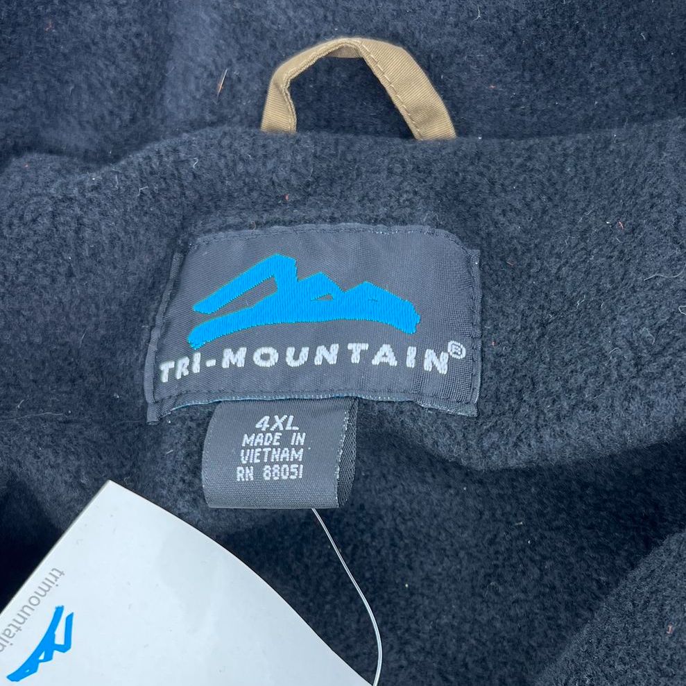 NWT Men's Tri-Mountain Brown Embroidered Fleece Lined Full Zip Coat - Size 4XL