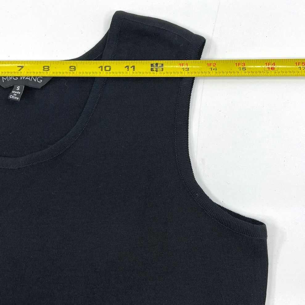 Women's Ming Wang Black Knit 90% Acrylic Pullover Tank Top - Size Small
