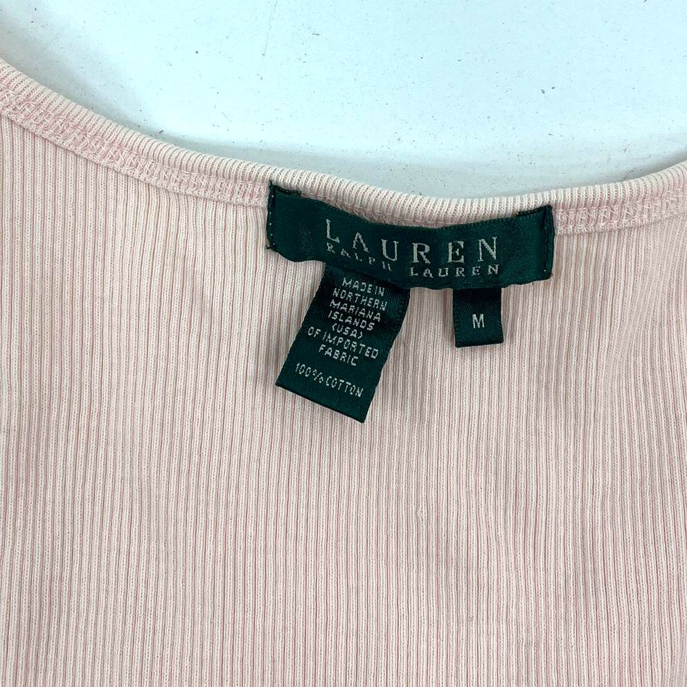 Vintage Y2K Lauren Ralph Lauren Red Peach Ribbed Tank Top Lot of 2 Women's M