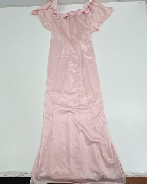 Vintage 70s Vanity Fair Embroidered Lace Trim Nightgown Peignoir Made USA Sz M