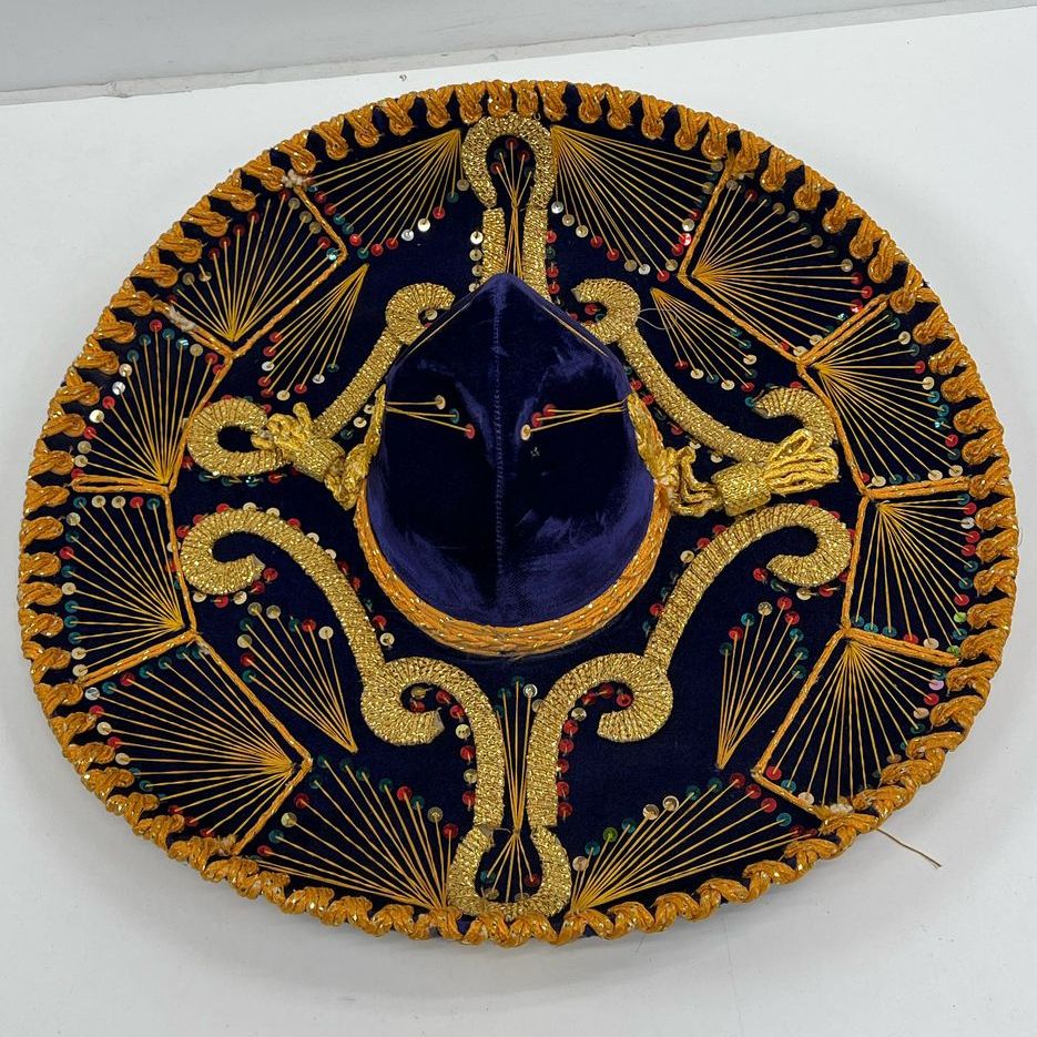 Vintage Men's Pigalle & Callidad Gold Braid Embroidered Velvet Sombrero Lot