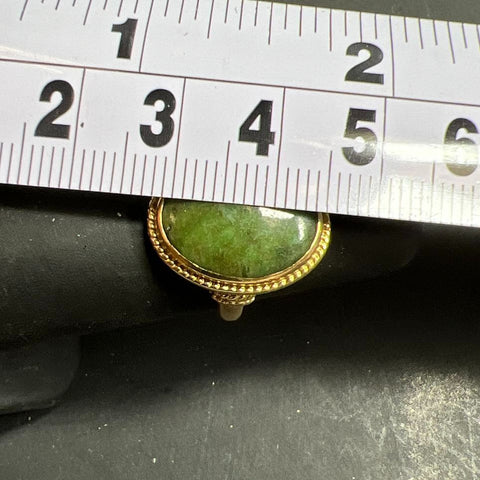Church & Company 14K Yellow Gold Green Stone Ring 5.01g Size 4