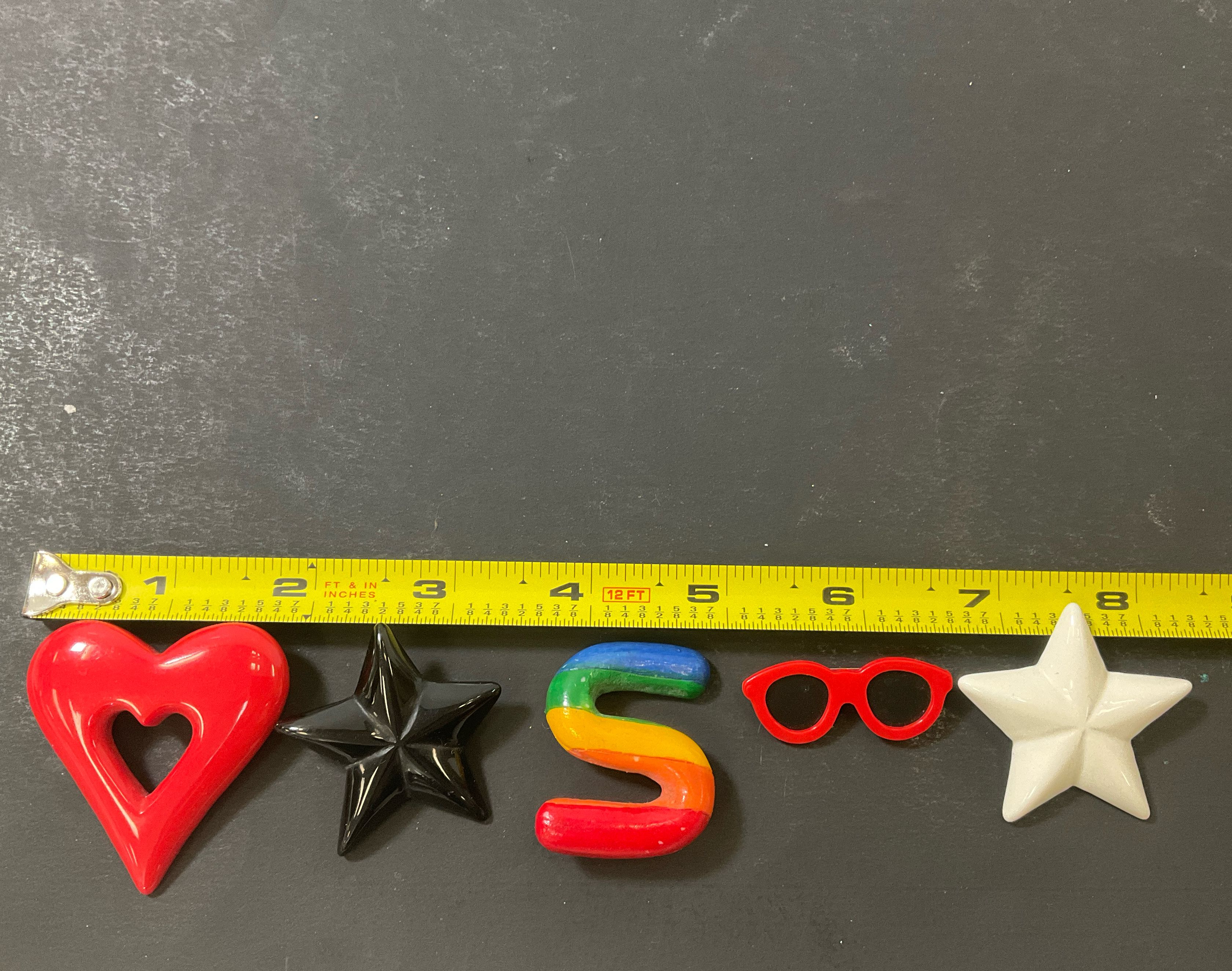 1980s Brooches and Pins Lot of 5 Heart Stars Rainbow S Sunglasses