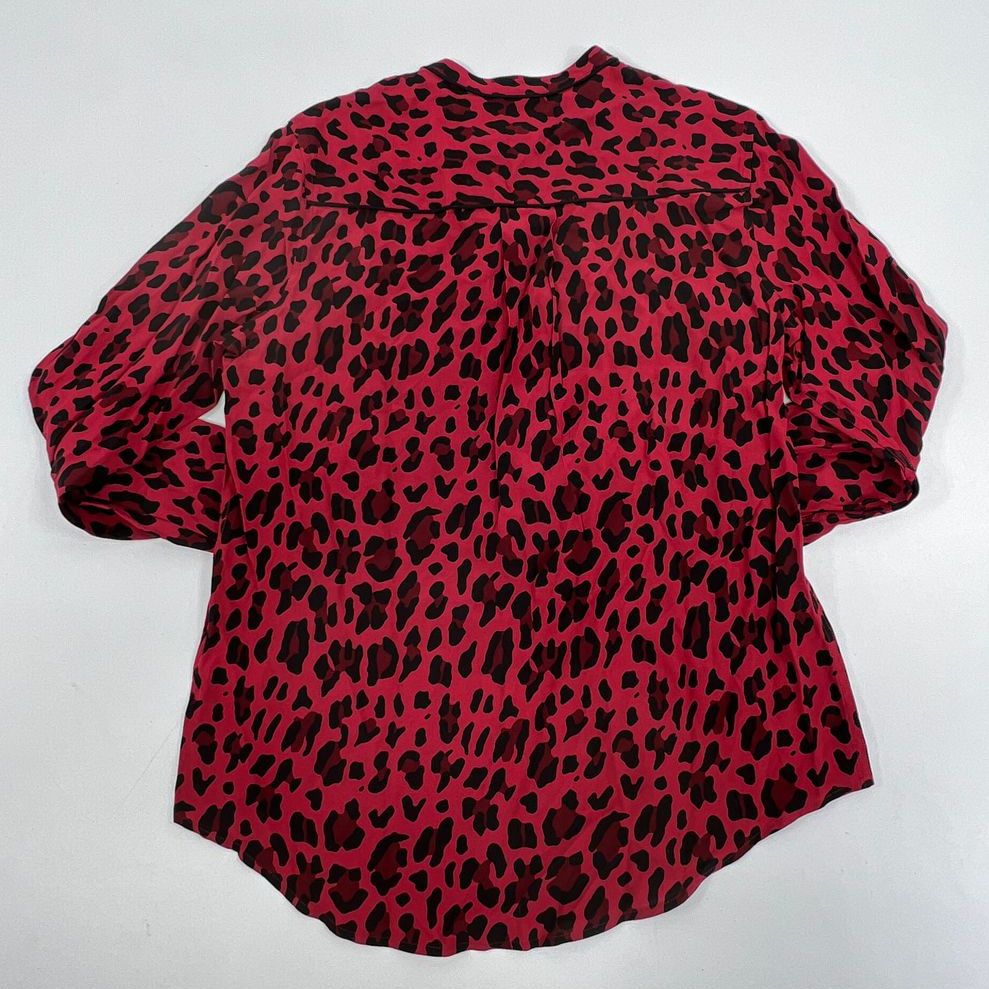 NWT Women's Rails Red Leopard Long Sleeve Button Up Blouse Top - Size XS