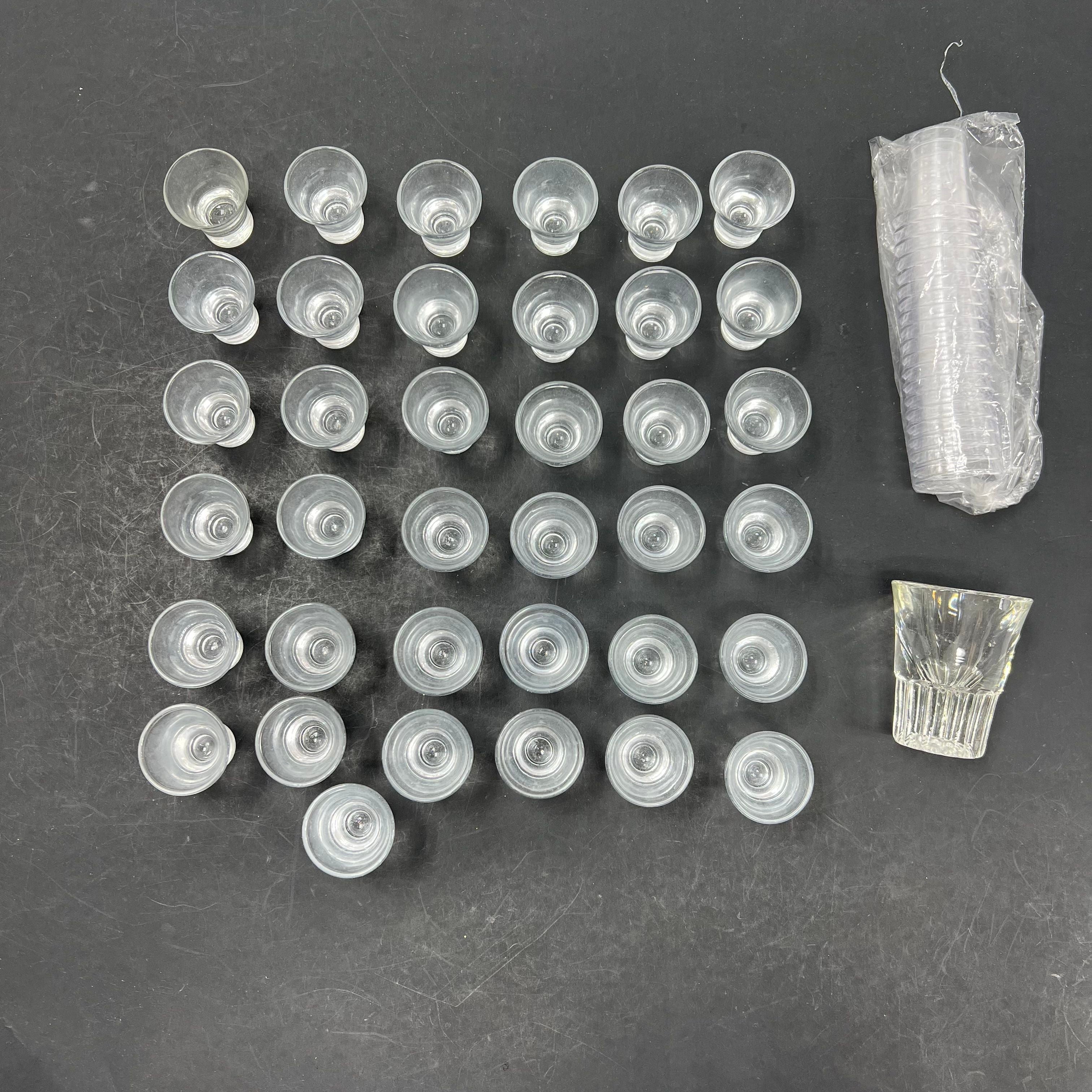 Communion Glasses Lot of 36 Glass and 20 Plastic