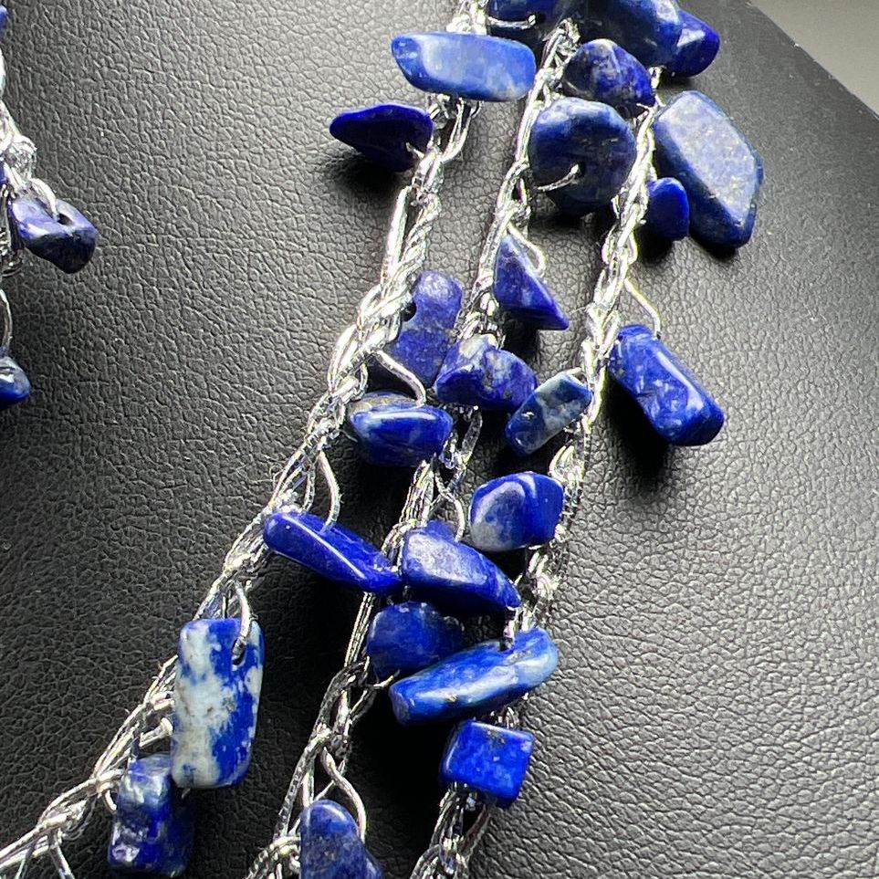 Ale Torres Blue Stone Beaded Necklace & Earrings Set