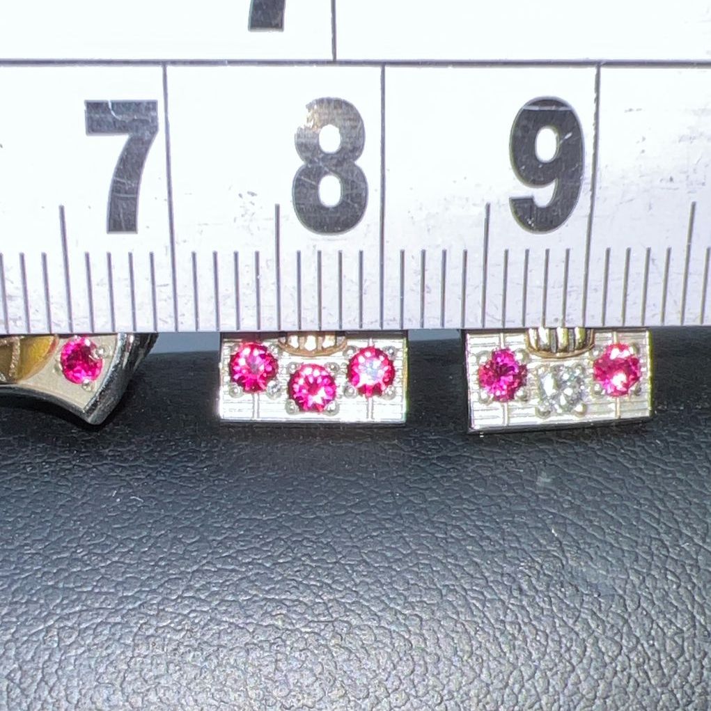 10K White & Yellow Gold Sapphire & Topaz Anniversary Pins 5.59g