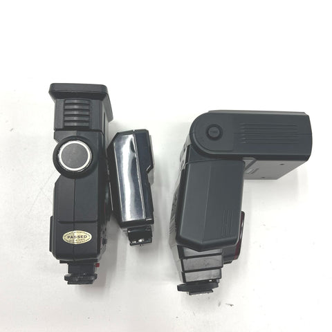 Sigma EF-500 DG ST + Rokinon 2600 Camera Flash Lot Hot Shoe Mount (3 Total)