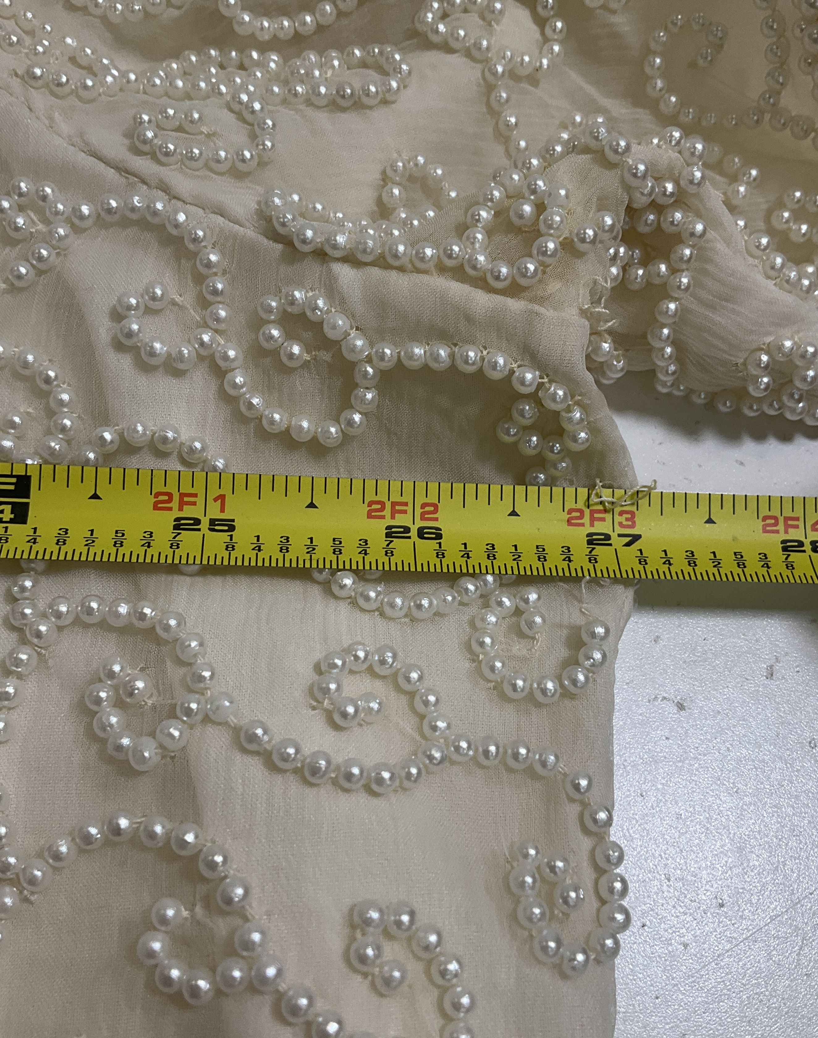 Vintage 90s Lawrence Kazar Silk Faux Pearl Beaded Formal Top Blouse Womens 3X