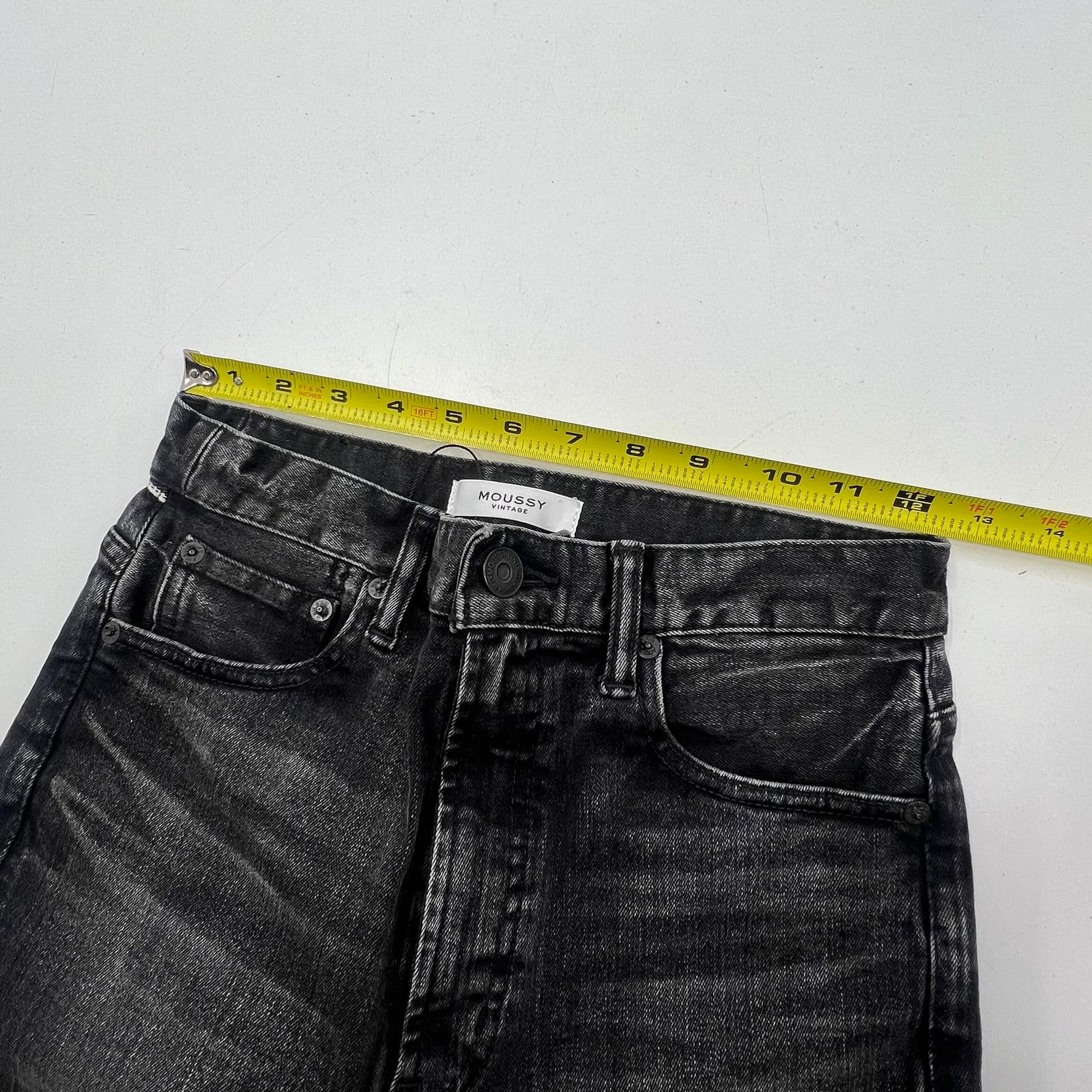 Moussy Vintage Womens High Rise Skinny Selvedge Jeans Made in Japan Sz 25 Black