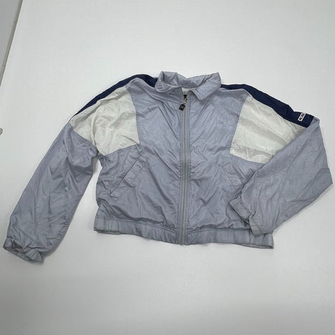 Vintage 90s Profile Gray Blue Colorblock Full Zip Windbreaker Jacket Men's M