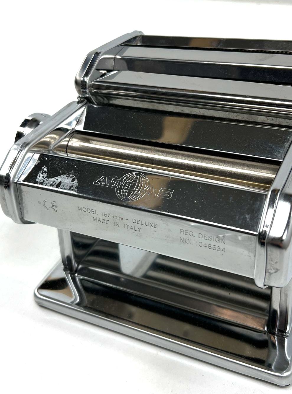 Atlas 150 Deluxe Pasta Maker Machine Roller Cutter Made in Italy Chrome
