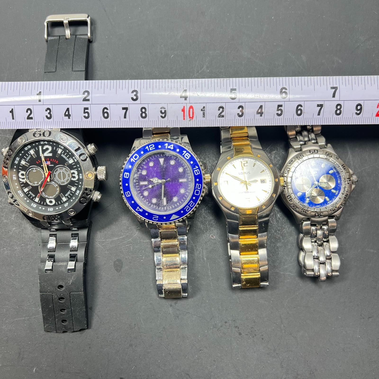 Lot of 4 Men's Watches *Needs Work Fossil Lorus Polo
