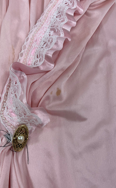 Vintage 70s Vanity Fair Embroidered Lace Trim Nightgown Peignoir Made USA Sz M