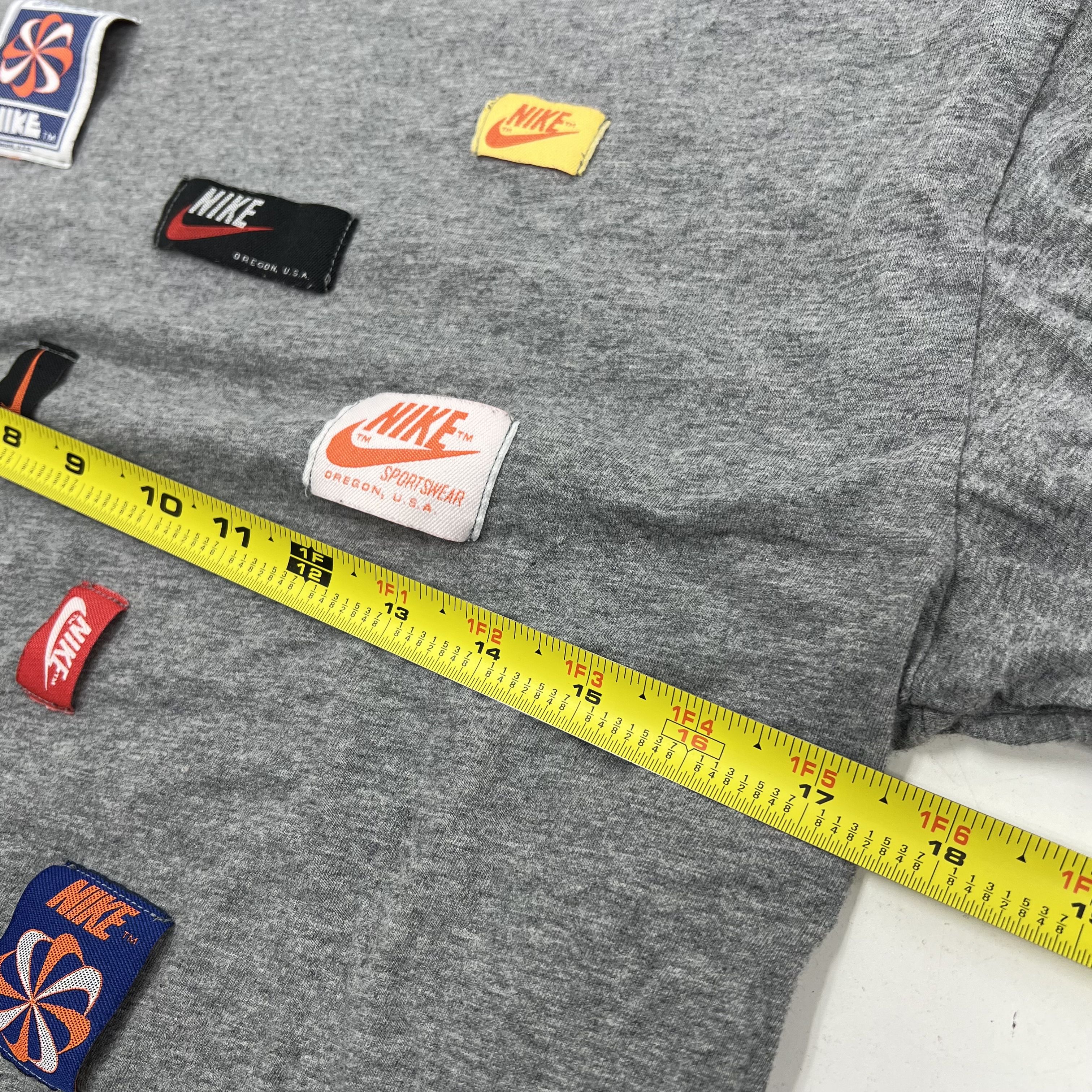 Nike Sportswear History Patchwork Long Sleeve T-Shirt Gray Men's Size S