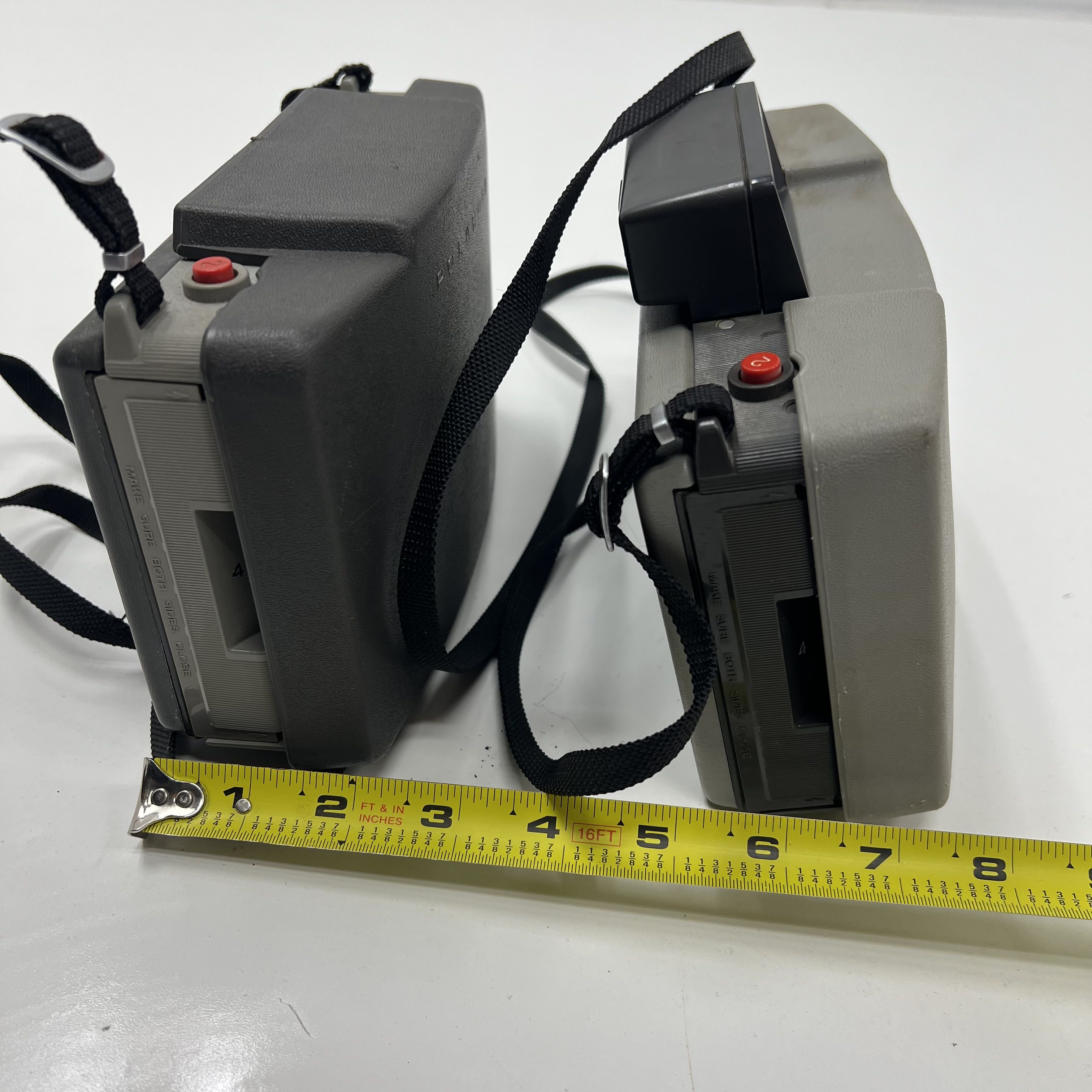 Lot of Two Vintage Polaroid Cameras Land Camera 340 210 Foldable Case Strap
