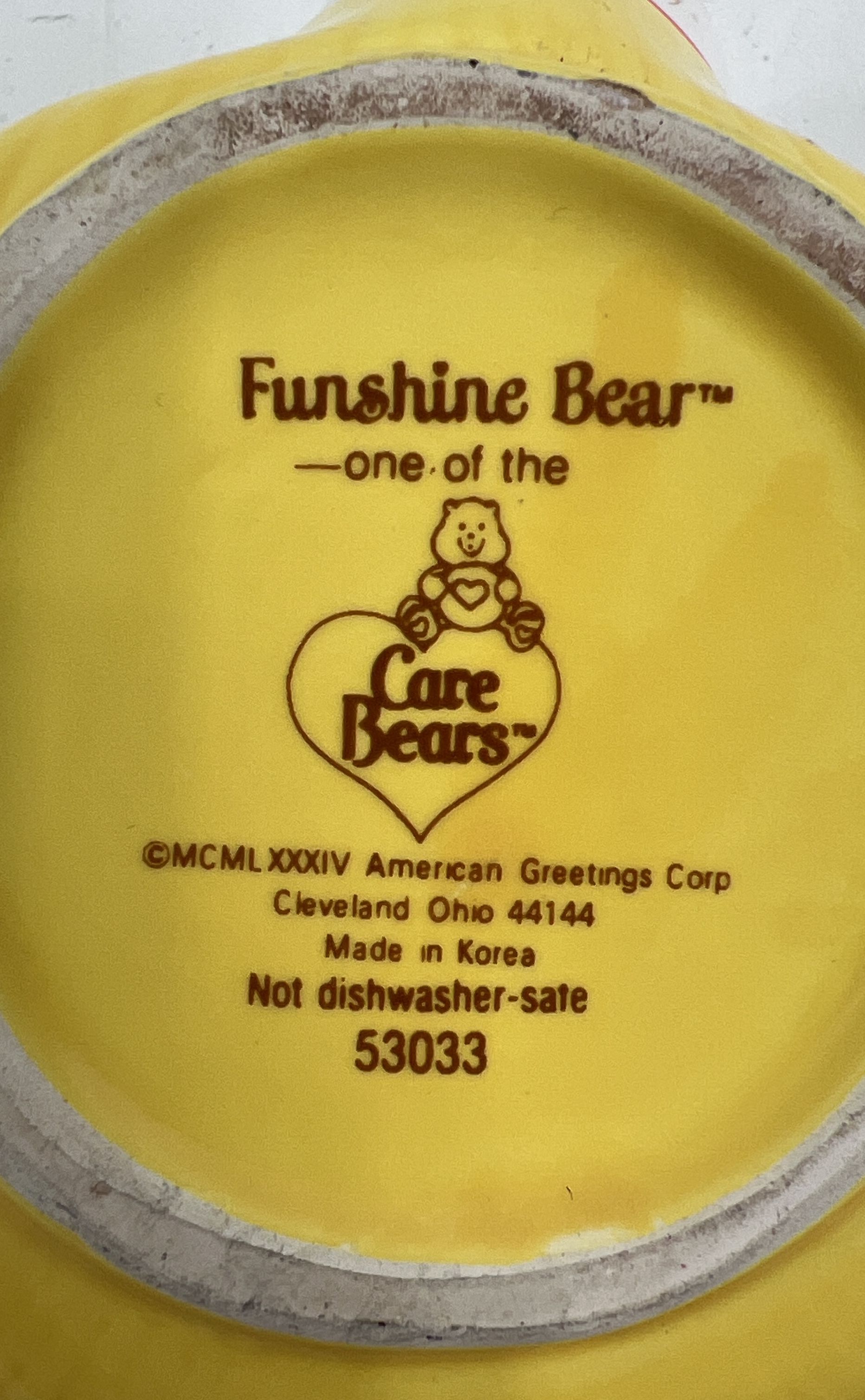 Vintage 1984 Care Bears Mug Set Cheer Bear & Funshine Bear American Greetings