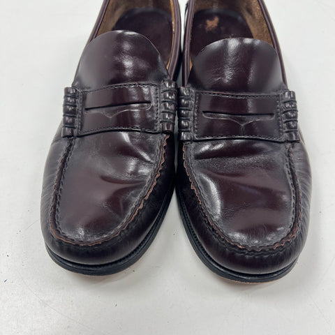 Vintage 90s Florsheim FLS Burgundy Leather Penny Loafers Dress Shoes Size 8D