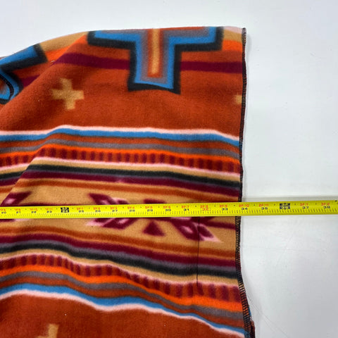 Justin Brown Aztec Southwestern Fleece Open Front Poncho Wrap Women's One Size