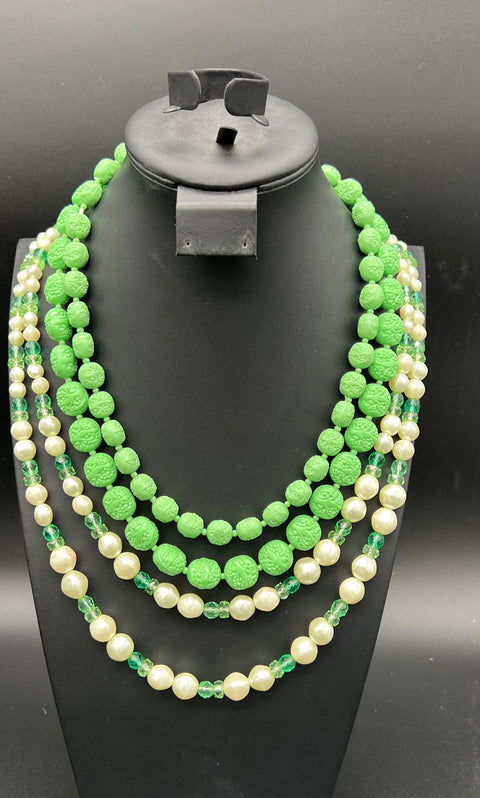 Vintage Richelieu Austria Beaded Costume Jewelry Necklace Lot of 6 Mid-Century