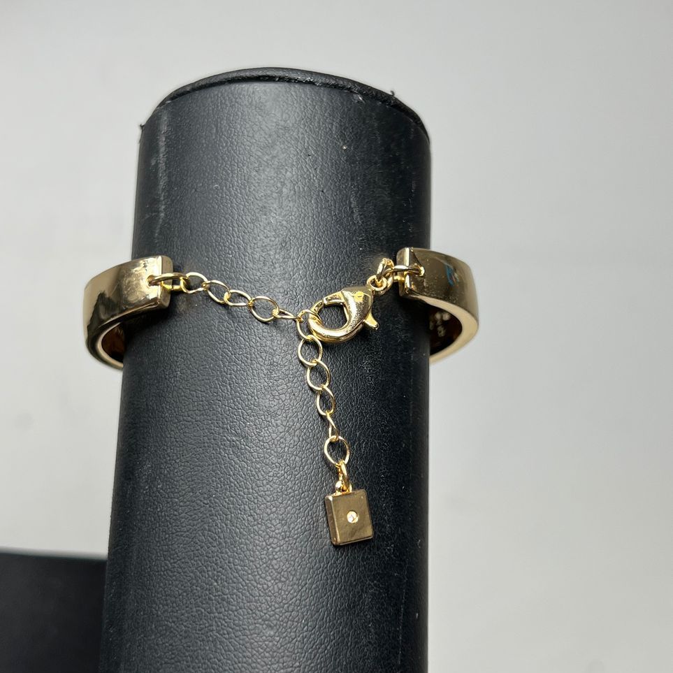 Asymmetrical Gold Tone Bracelet with Chain