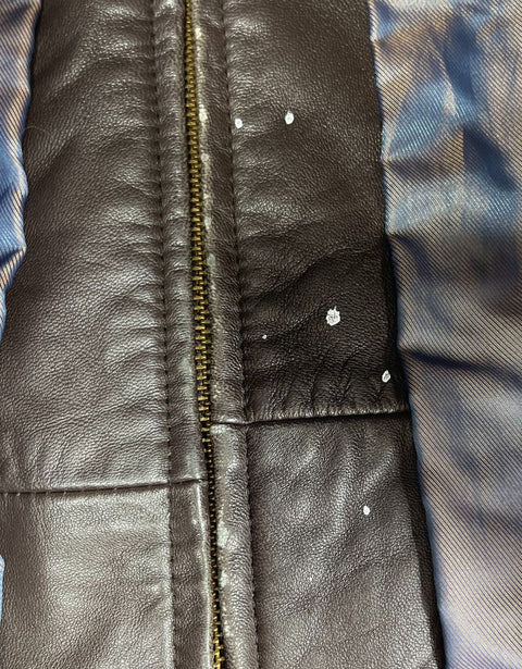 Sonoma Brown Lambskin Leather Full Zip Jacket Women's L