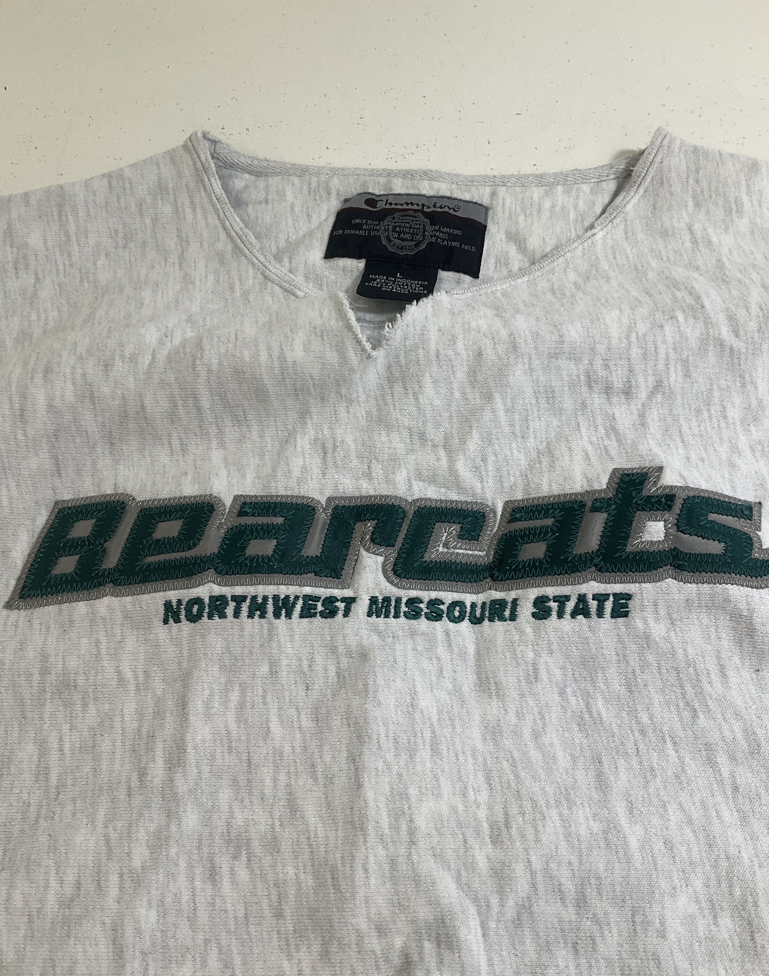 Vintage Y2K Champion NW Missouri State Bearcats Crewneck Sweatshirt Mens L Gray
