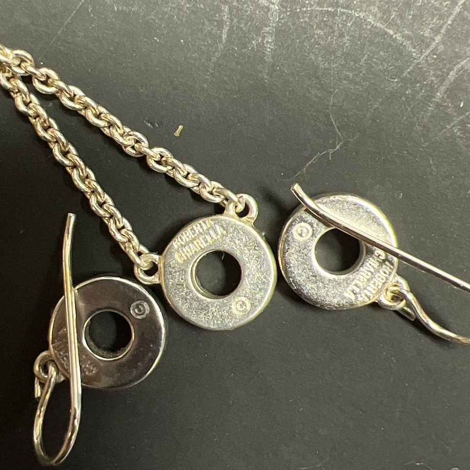 Roberta Chiarella Silver tone rhinestone Necklace & Earrings Set