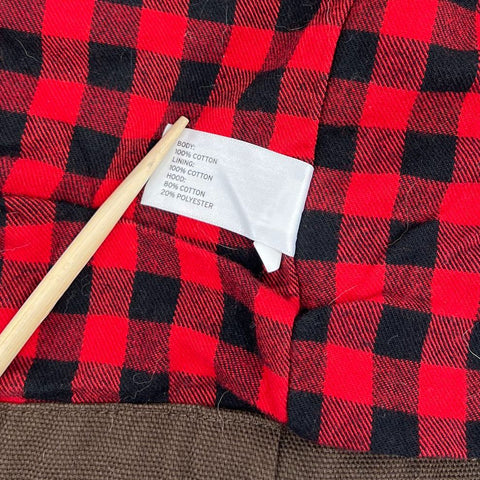 Duluth Trading Brown Fire Hose Flannel Lined Hooded Shirt Jac Jacket Mens XL