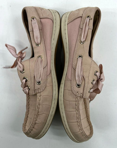 Sperry Pink Leather? Loafer Slip In Casual Lace Up Shoes Women's Size 7