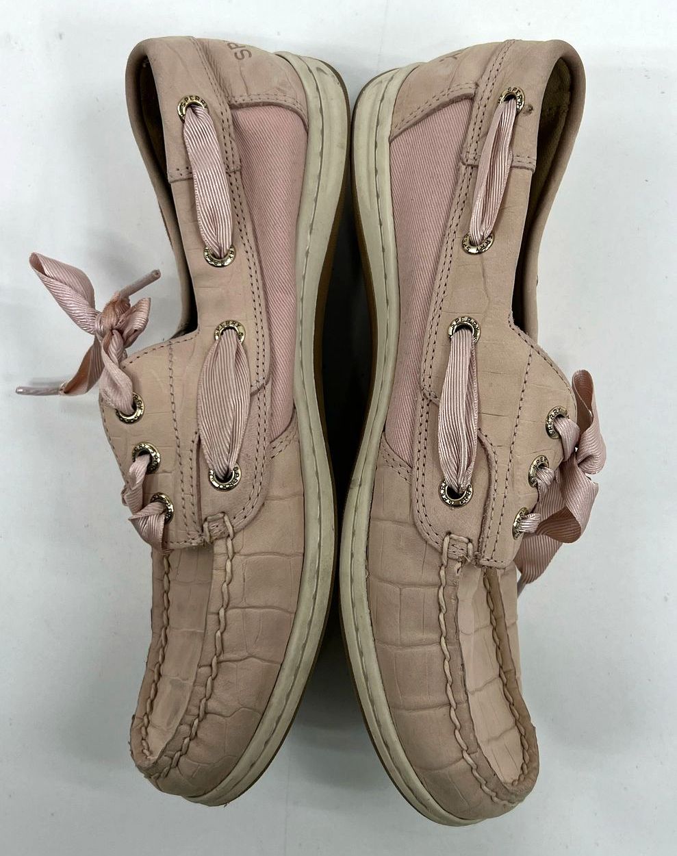 Sperry Pink Leather? Loafer Slip In Casual Lace Up Shoes Women's Size 7