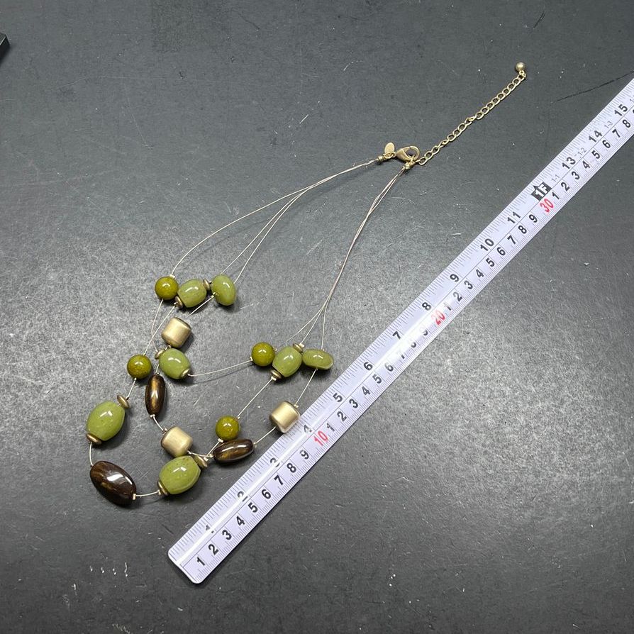 Chico's Brown and Green Bead Necklace