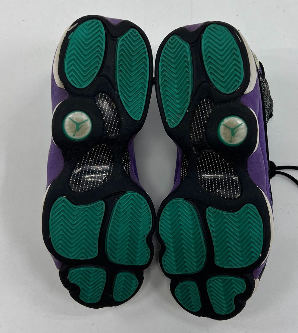 COA Girls' Nike Air Jordan 13 GS Black Atomic Teal Purple Shoes Size 6.5Y