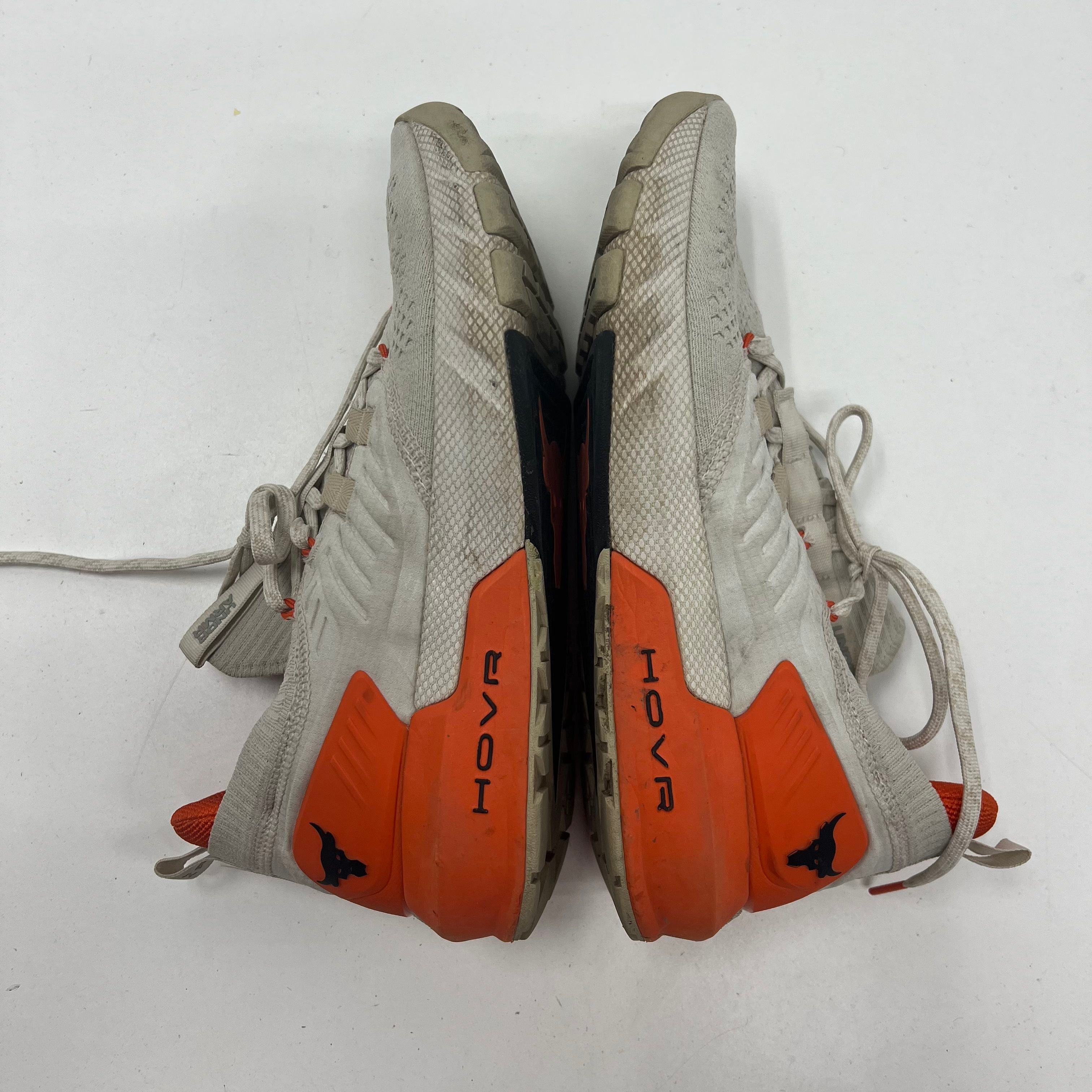 Under Armour Project Rock 2 Gray Orange Training Shoes Men's Size 9