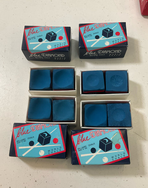 Master & Blue Diamond Pool Billiard Chalk Lot IOB Used Pre-Owned Made in USA