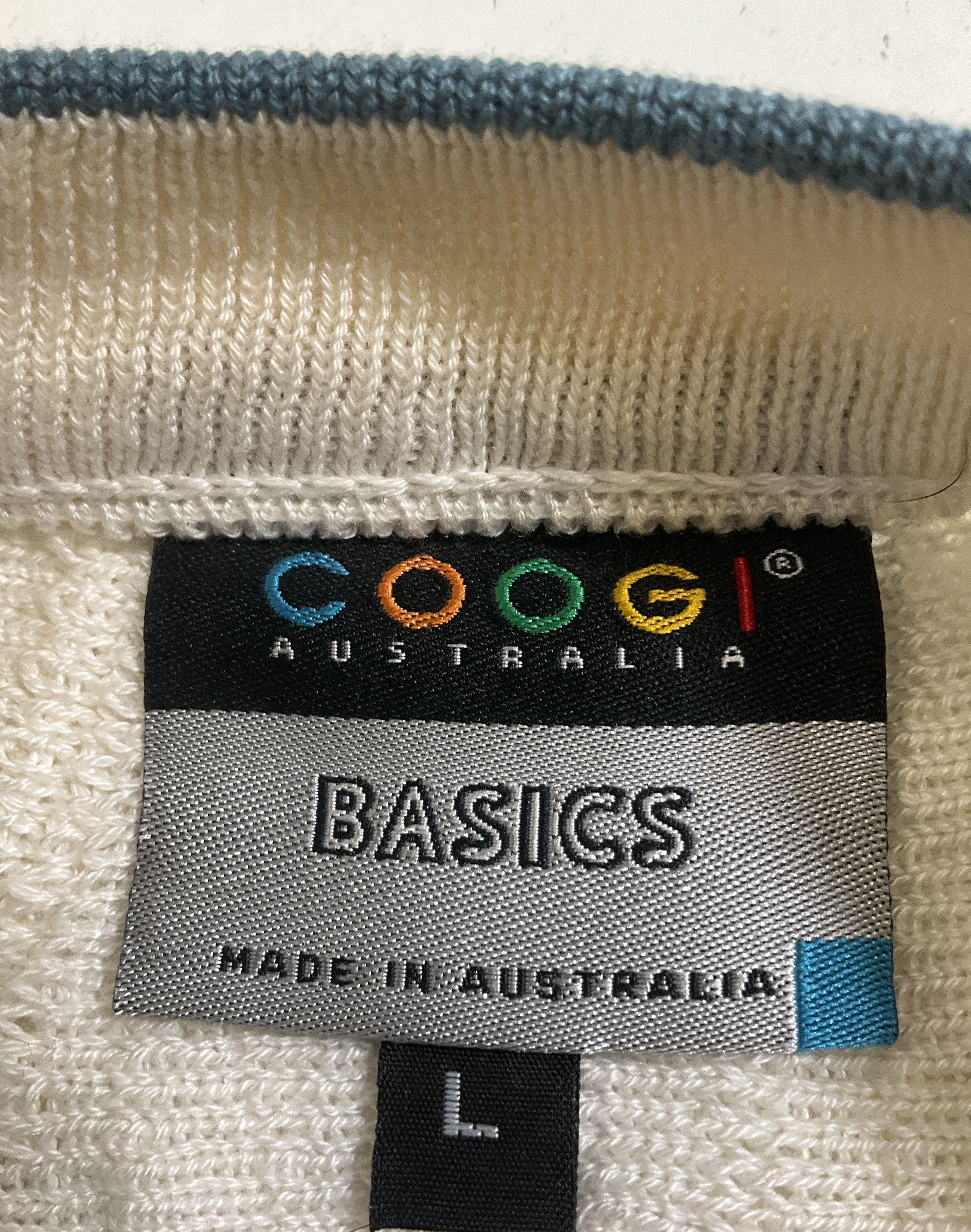 Coogi Basics White 3D Knit Textured Short Sleeve Sweater Men's Size L READ