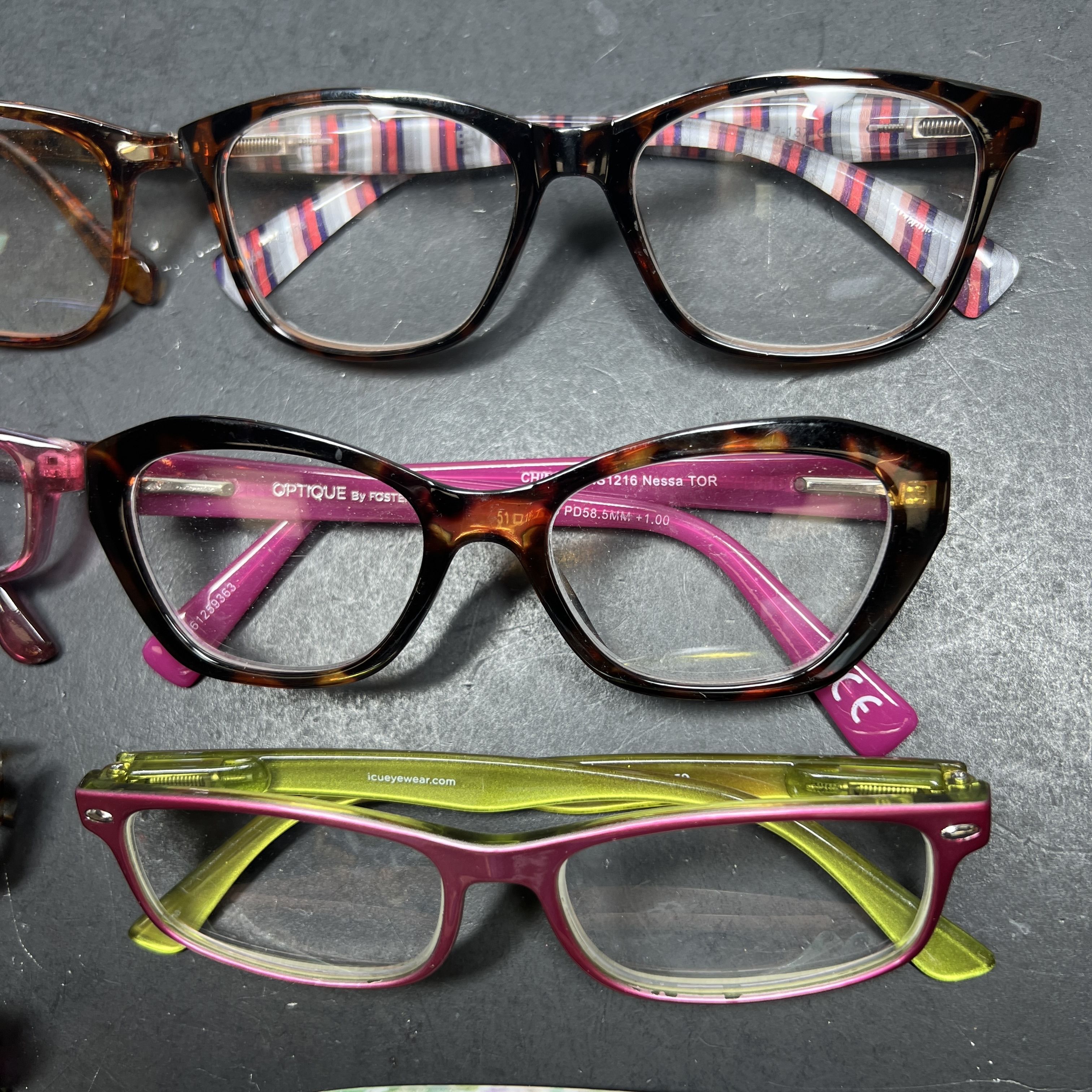 Lot Eyeglasses Plastic Frames Assorted Styles *Need Lenses* Optique B.U.M. Etc.