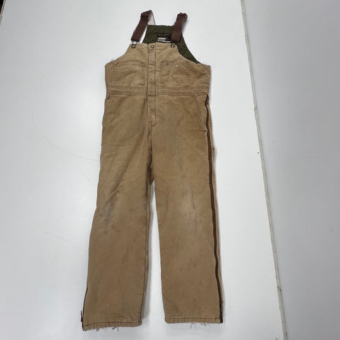 Vintage 90s Walls Zero-Zone Tan Insulated Quilted Lined Bib Overalls Men's