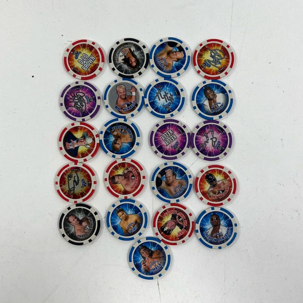 Collectible WWE Personalities Poker Chips Lot Triple H Festus Randy Orton Kelly