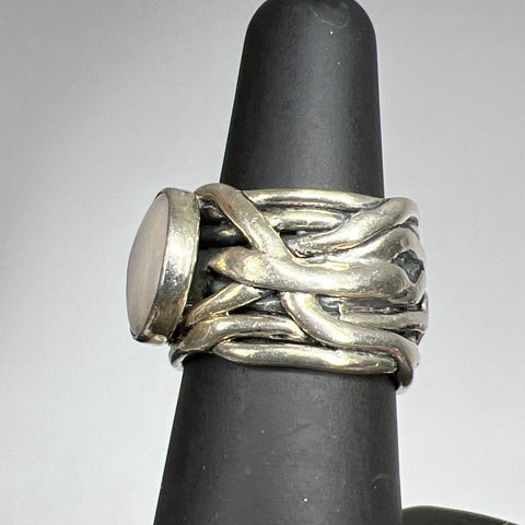 Silpada 925 Sterling Silver Coin Pearl Ring Size 6