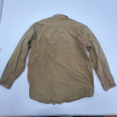 Vintage Y2K Carhartt S96 Brown Flannel Lined Shirt Jacket Men's L Tall