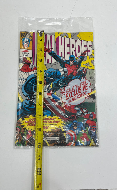 Vintage 90s Marvel Pizza Hut Real Heroes Comic Book Lot of 18 Captain America