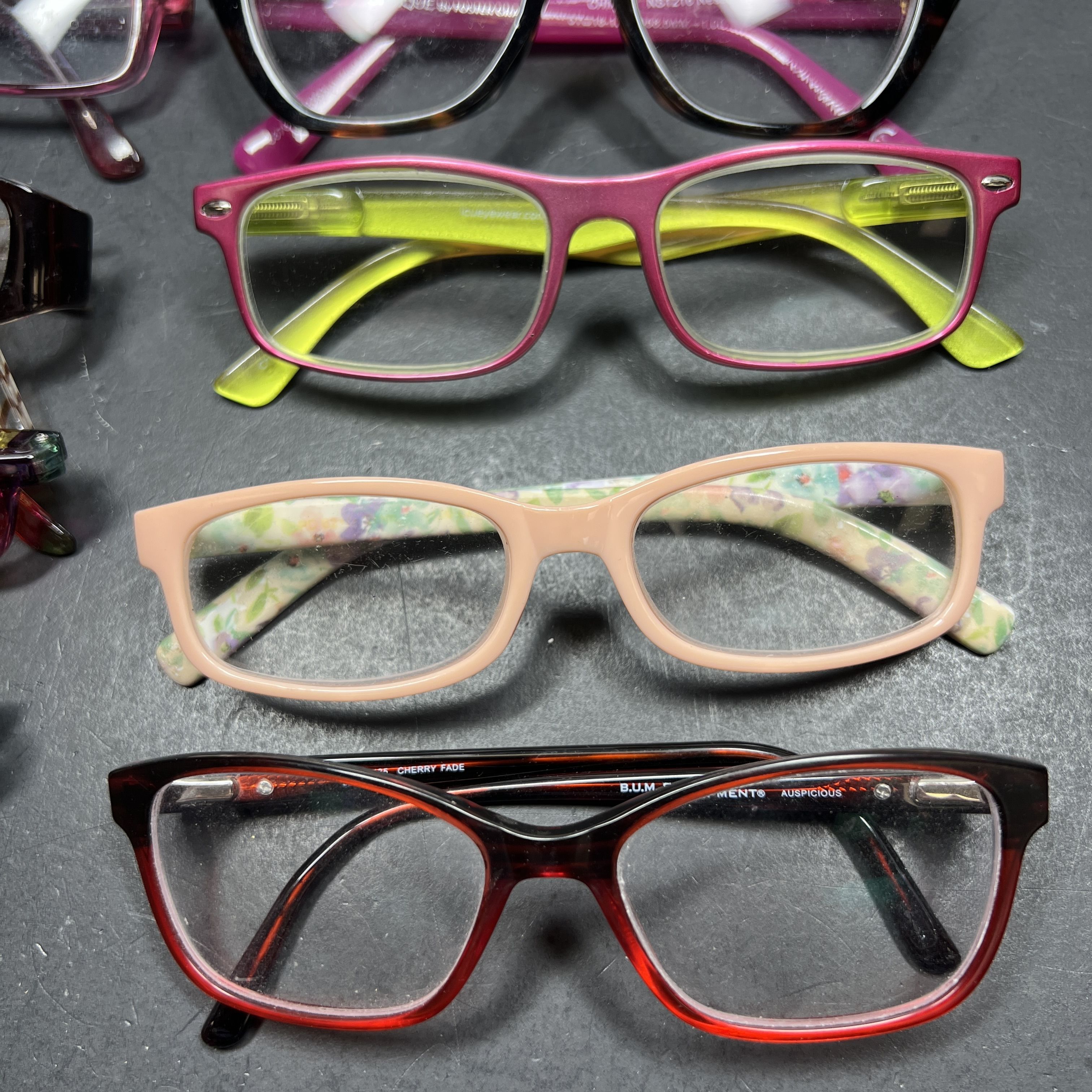 Lot Eyeglasses Plastic Frames Assorted Styles *Need Lenses* Optique B.U.M. Etc.