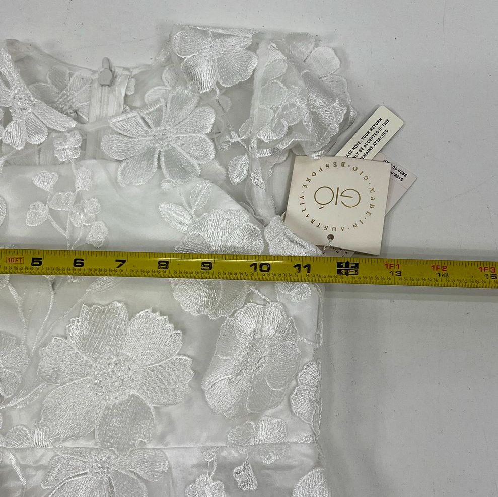 Gio Bespoke Floral Applique Children's Dress White Anthropologie Girl Size 6 NWT