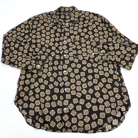 Vintage 90s Guess Marciano Geometric Print Button Up Shirt Made in USA Sz M