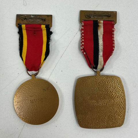 Lot of 4 Vintage European March Medals 1970s Swiss Spanish Belgian Souvenir