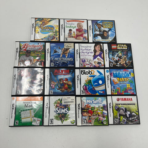 Nintendo DS Official Game Cases & Manuals 16pc Lot Pokemon Star Wars