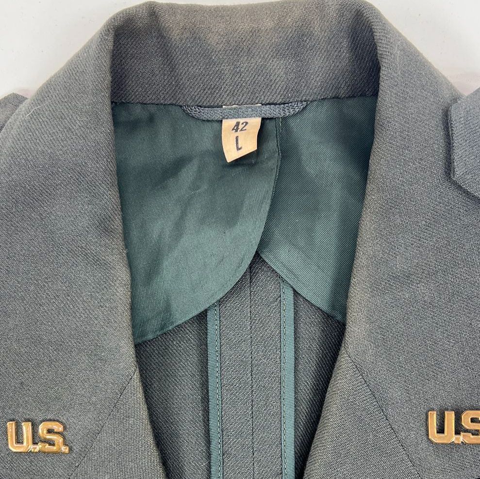 Vintage 50s US Army Green Wool Serge Dress Uniform Suit Men's 42L 36x34