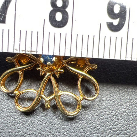 Sterling Silver Blue Stone Pin Brooch 1.94g
